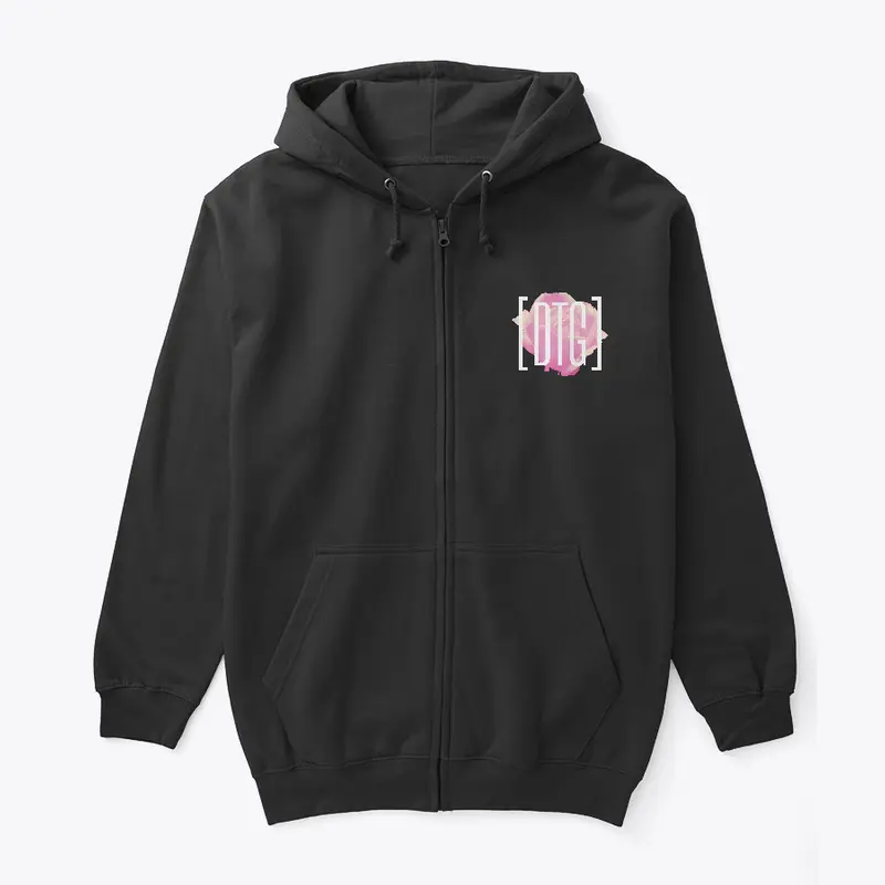  Pink Rose Zip Hoodie I